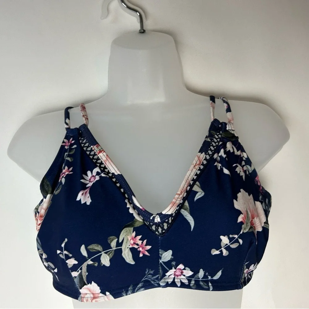 Azura Australia Dark‎ Blue Floral Swim Bra Size 8